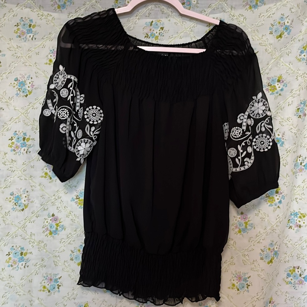 Alfani Black Flowy Top
